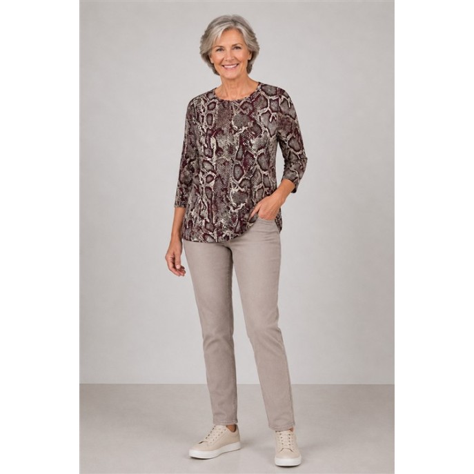 Barbara Lebek shirt 3/4 mouw 15922062 Bordeaux print Barbara Lebek shirt 3/4 mouw 15922062 Bordeaux print